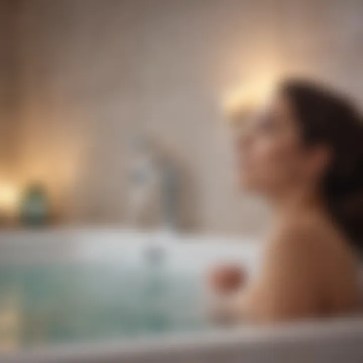 An inviting bath setup with essential oils for skin rejuvenation