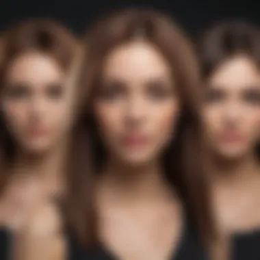 Diverse Hair Types and Straightening Results Different hair types showcasing straightening results