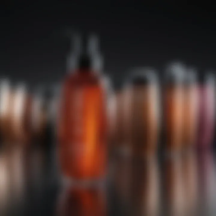 Display of hair care products for straight hair