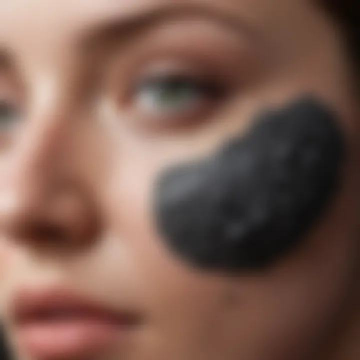 Close-up of active ingredients like salicylic acid and charcoal that are effective in treating blackheads.