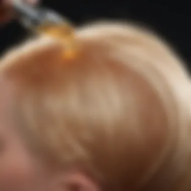 A close-up of a luxurious hair treatment with apple cider vinegar being applied.