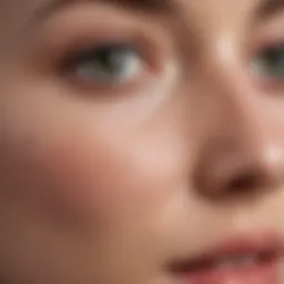 Close-up view of enlarged pores on a nose