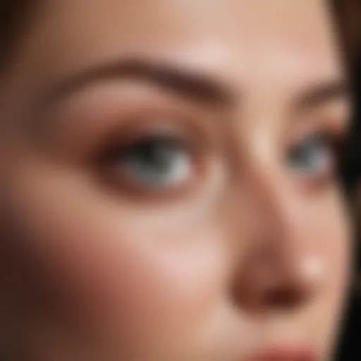 Close-up of a woman applying eye serum