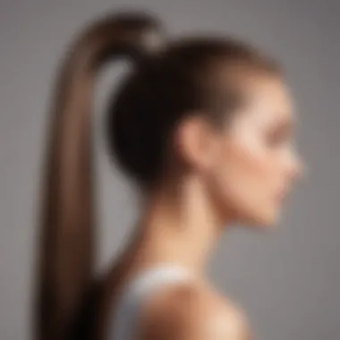 Sleek ponytail with hair accessory