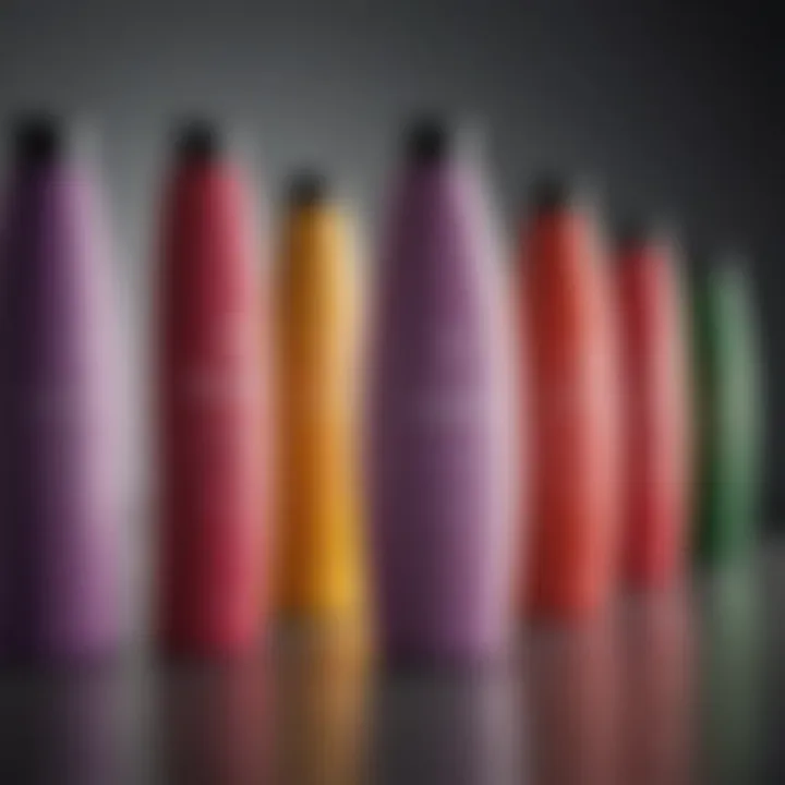 Colorful bottles of affordable shampoos designed for curly hair