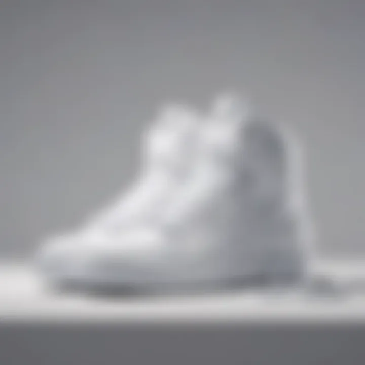Diverse fashion styles featuring all white Nike high tops in various settings.
