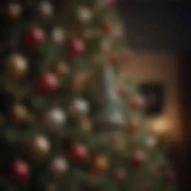Symbolism in Christmas Cinematography A close-up of a Christmas tree adorned with symbolic ornaments from various films