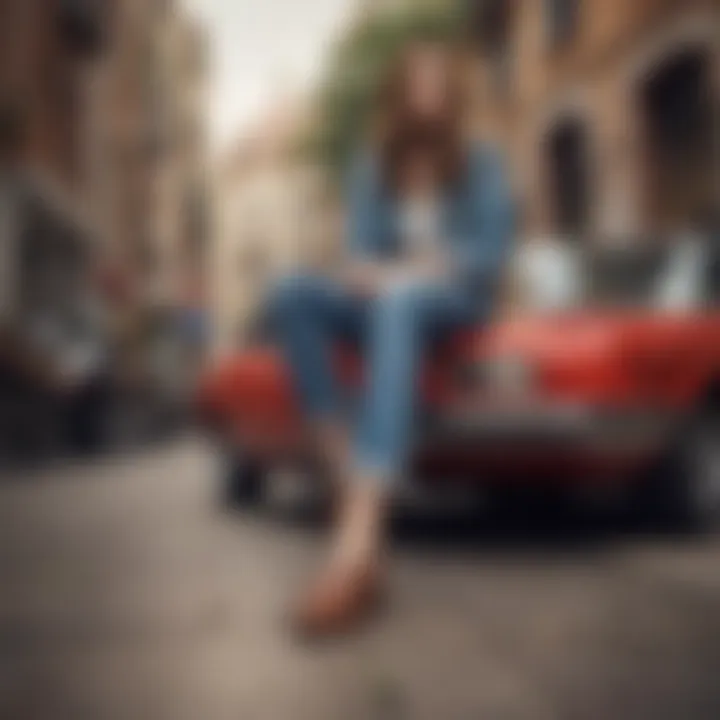 A woman wearing loafers in a casual setting, highlighting versatility.