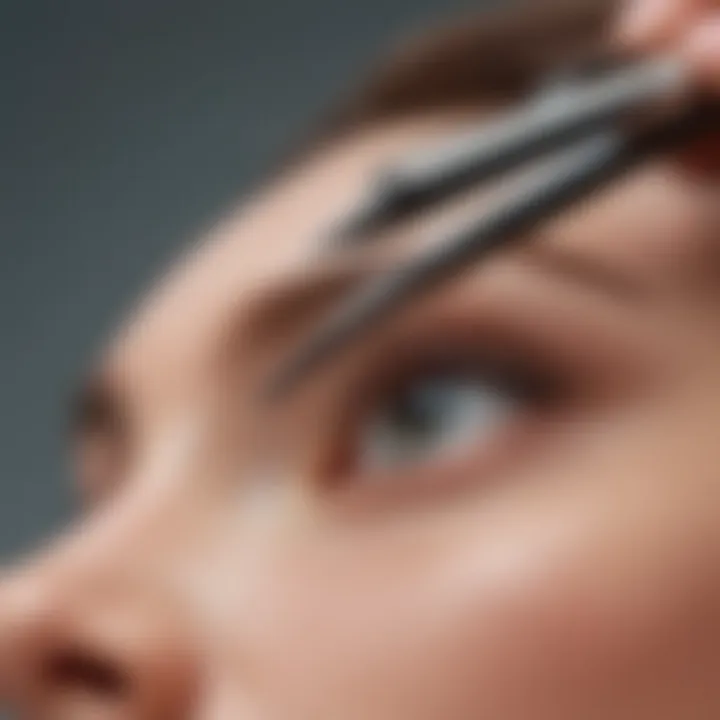 Close-up of Anastasia tweezers in action, demonstrating effectiveness