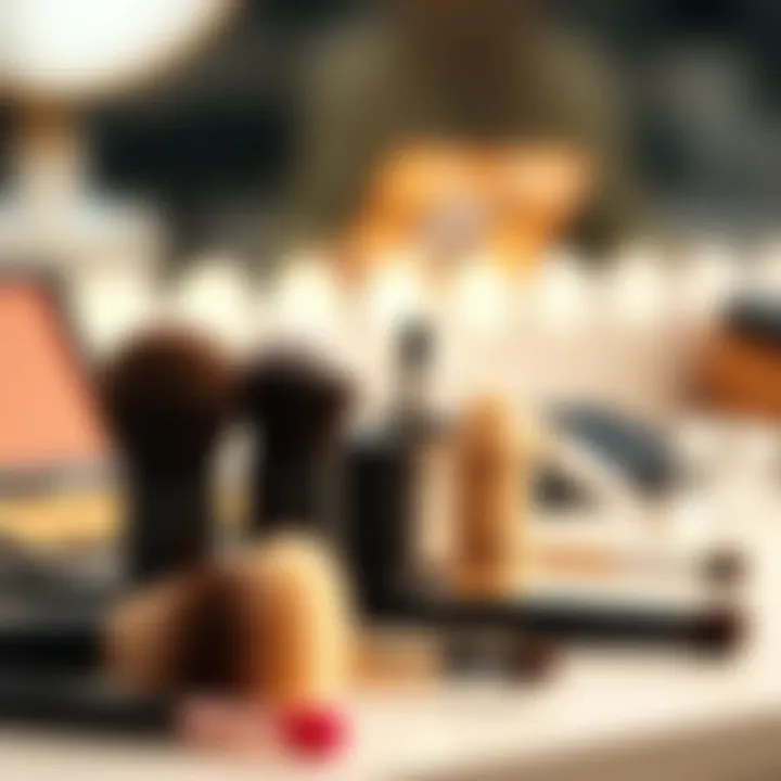 Makeup brushes and tools for application