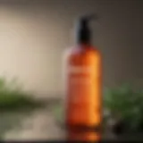 A bottle of acne body wash with natural ingredients