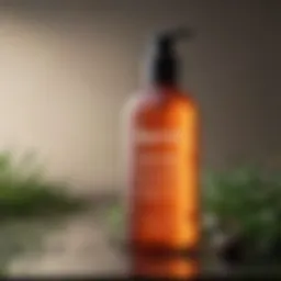 A bottle of acne body wash with natural ingredients