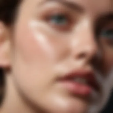 Close-up of moisturizer application on skin