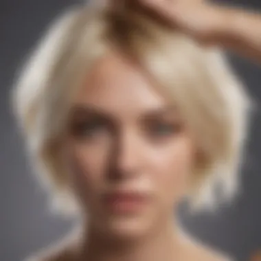Close-up of a professional applying bleach to hair