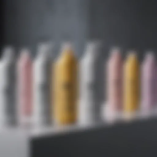 A variety of hair bleach products displayed elegantly