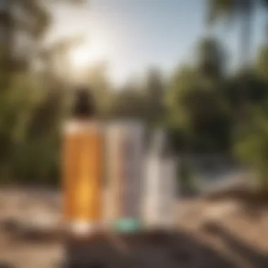 Serene Outdoor Setting with Sunscreen A serene outdoor setting highlighting sun protection with clear zinc sunscreen