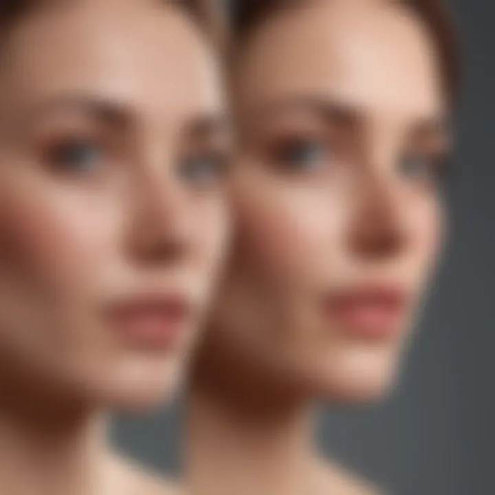 Before and after results of using a firming cream, highlighting improvement