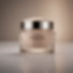 Close-up of a luxurious firming cream jar with a rich texture