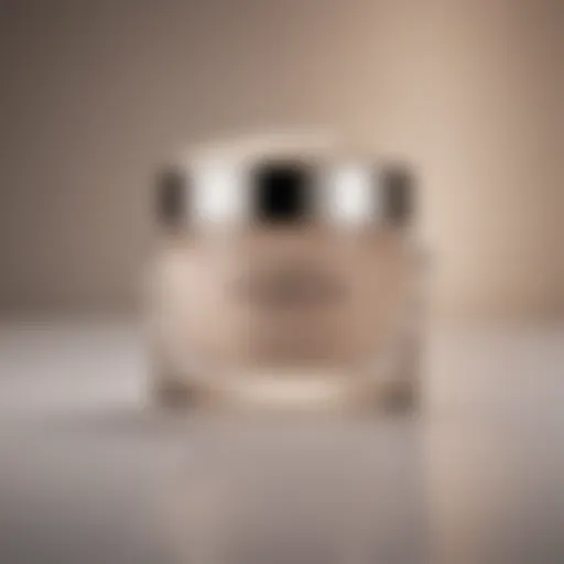 Close-up of a luxurious firming cream jar with a rich texture