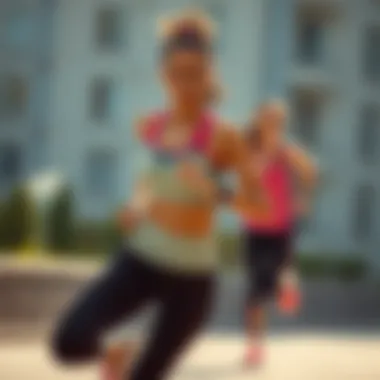 Dynamic running outfit in action