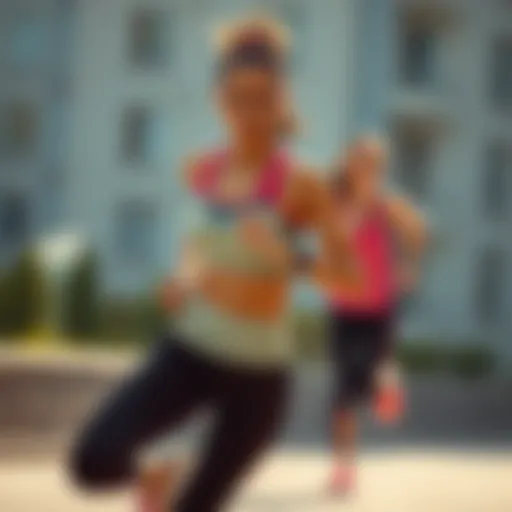 Dynamic running outfit in action