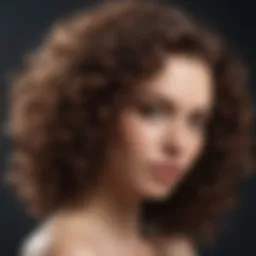 Close-up of luxurious curls defined by leave-in conditioner