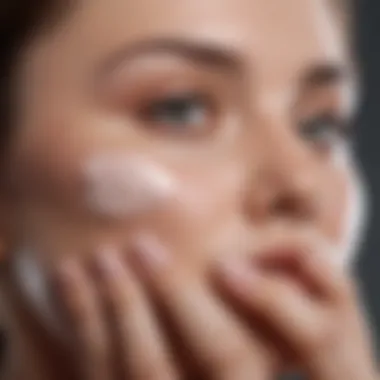 Applying Moisturizer Close-up shot of a hand applying a moisturizer on smooth skin.