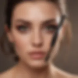 Elegant mascara wand showcasing bristles designed for separation