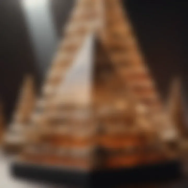 Close-up of the olfactory pyramid illustrating fragrance notes