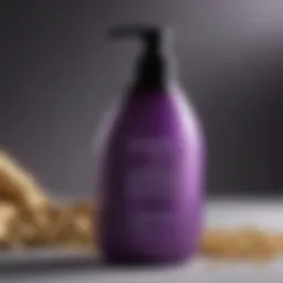 Luxurious purple conditioner in a stylish container