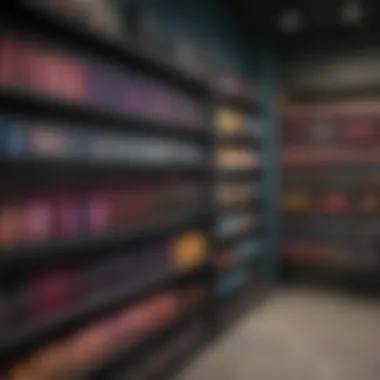 An elegant display of hair color brands on a shelf