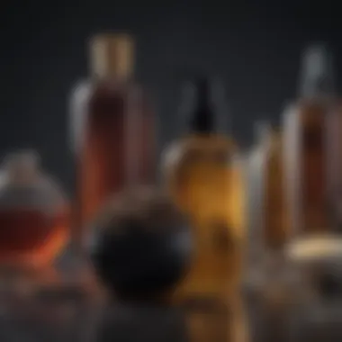 Close-up of effective hair care ingredients like oils and extracts