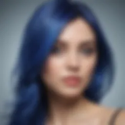 Luxurious shampoo bottle designed for dyed blue hair