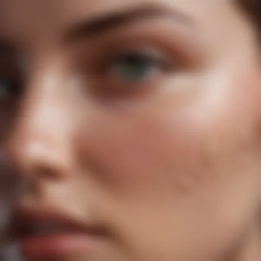 Detailed view of clogged pores illustrating comedones