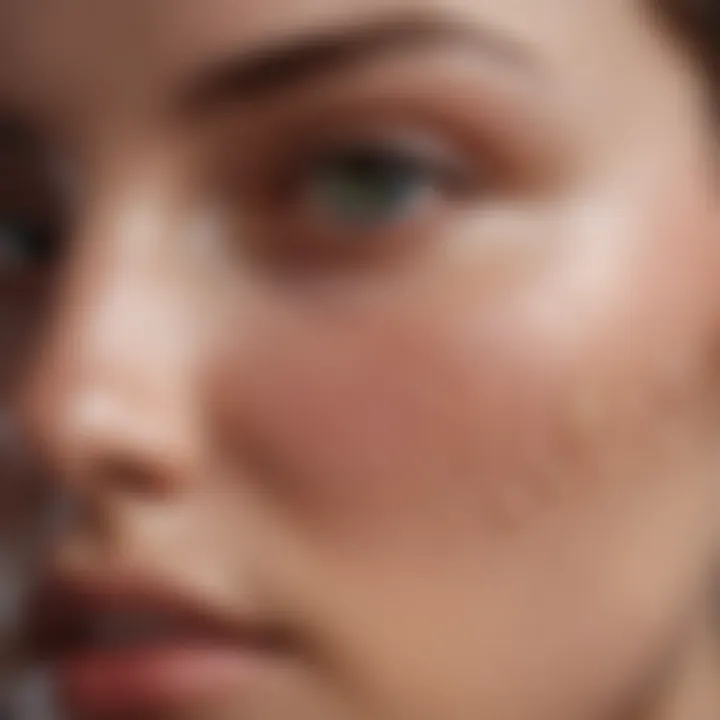 Detailed view of clogged pores illustrating comedones