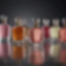Elegant array of perfume bottles showcasing various designs