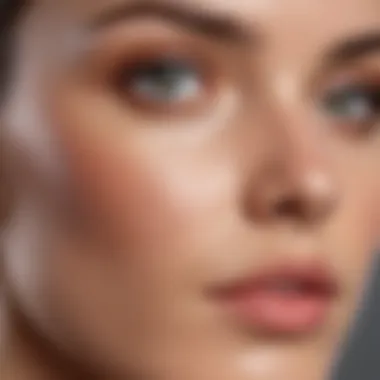 Close-up of skin with a natural glow after applying tinted moisturizer