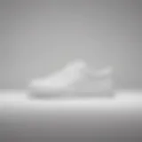 Stylish white sneaker on a minimalist background