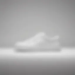 Stylish white sneaker on a minimalist background