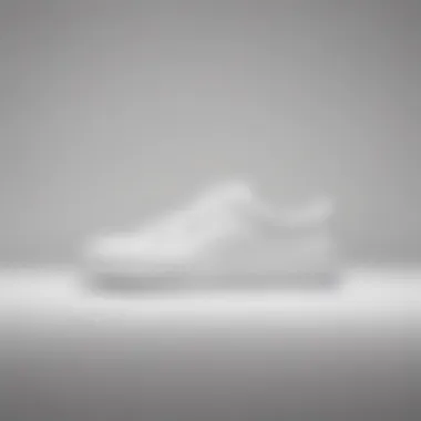 Minimalist Design in White Sneakers Stylish white sneaker on a minimalist background