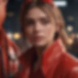 A vibrant scene showcasing the main character's emotional journey in Big Red
