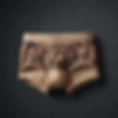 Stylish display of various camelflage underwear pieces on a minimalist background