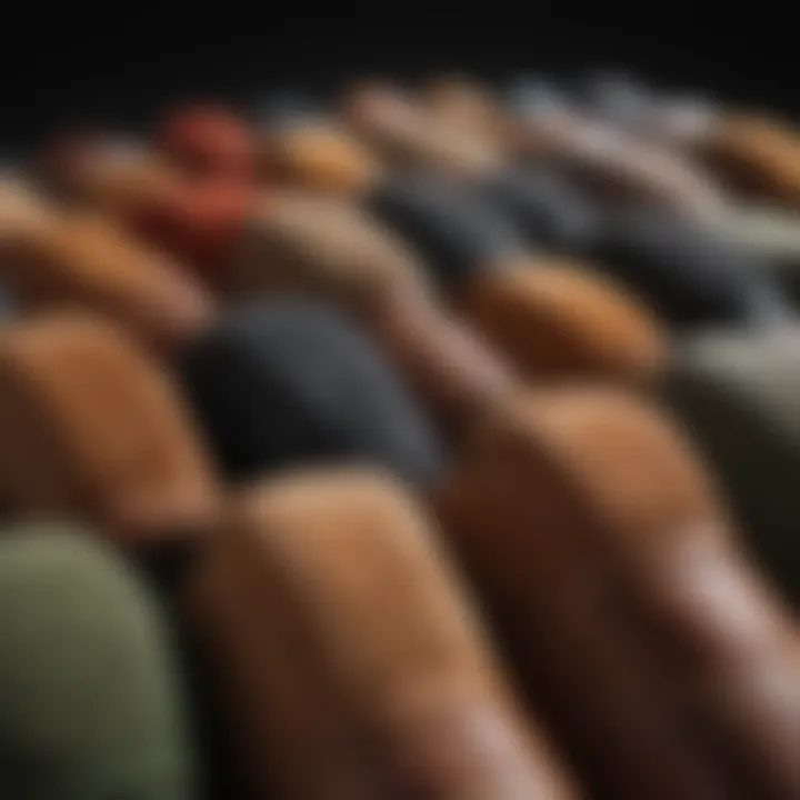 Different types of suede protectors lined up