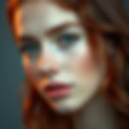 Color palette showcasing complementary shades for red skin tones and blue eyes
