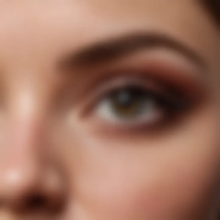 Application technique for eyeshadow on crepey eyelids