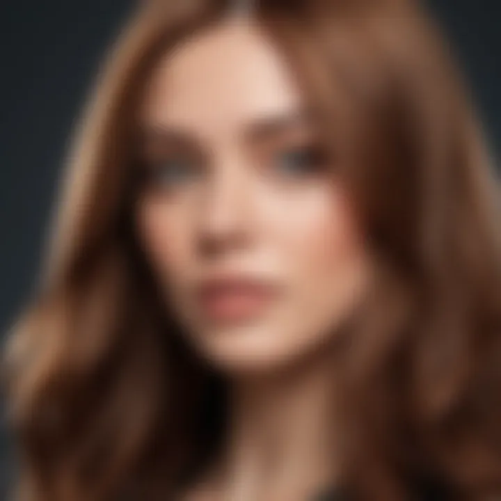 A close-up of healthy, shiny hair with a fresh spring hair color applied.