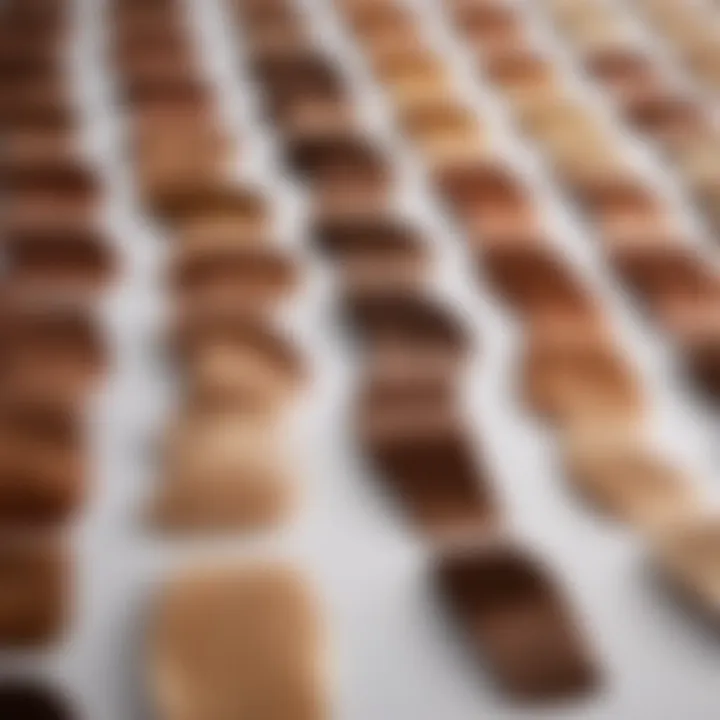 An array of hair color swatches showcasing shades suitable for different skin tones.