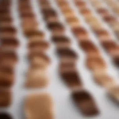 Hair Color Swatches for Skin Tones An array of hair color swatches showcasing shades suitable for different skin tones.