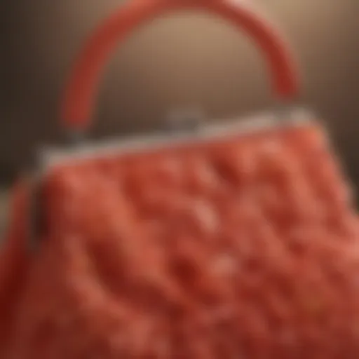 Vibrant summer purse in coral color