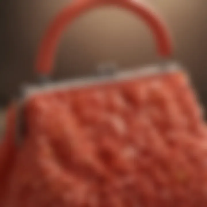 Vibrant summer purse in coral color